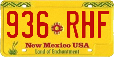 NM license plate 936RHF