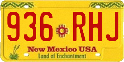NM license plate 936RHJ