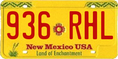 NM license plate 936RHL