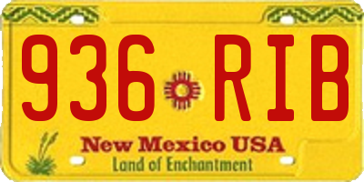 NM license plate 936RIB