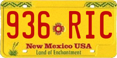 NM license plate 936RIC