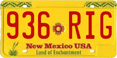 NM license plate 936RIG