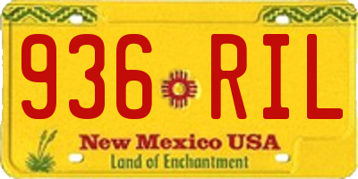NM license plate 936RIL