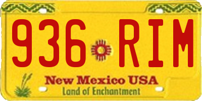NM license plate 936RIM