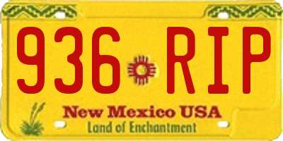 NM license plate 936RIP