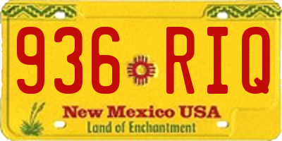 NM license plate 936RIQ