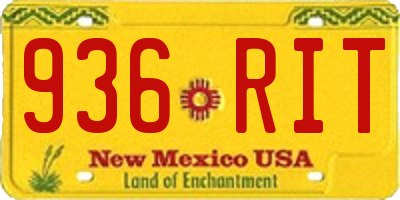 NM license plate 936RIT
