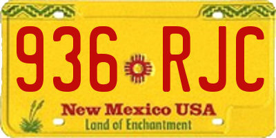 NM license plate 936RJC