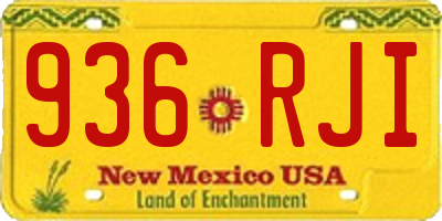 NM license plate 936RJI