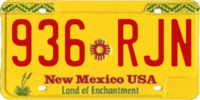 NM license plate 936RJN