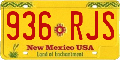 NM license plate 936RJS