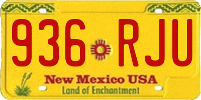 NM license plate 936RJU
