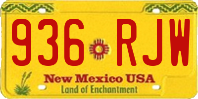 NM license plate 936RJW