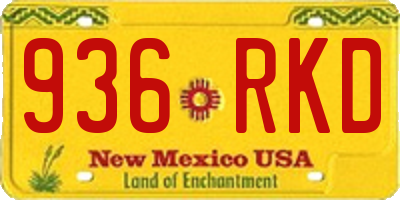 NM license plate 936RKD