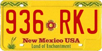 NM license plate 936RKJ