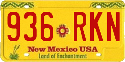 NM license plate 936RKN