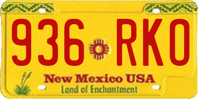 NM license plate 936RKO