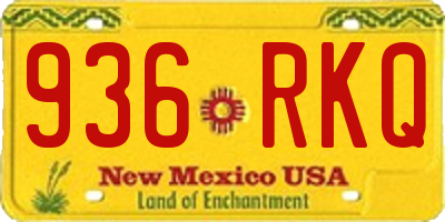 NM license plate 936RKQ