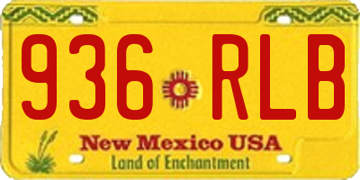 NM license plate 936RLB