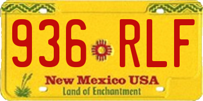 NM license plate 936RLF