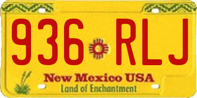 NM license plate 936RLJ