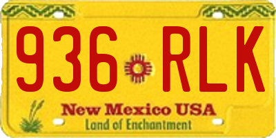 NM license plate 936RLK