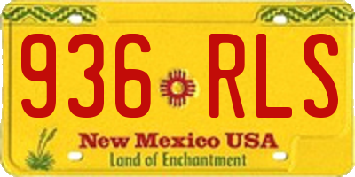 NM license plate 936RLS