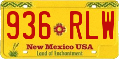 NM license plate 936RLW