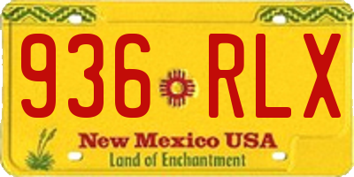 NM license plate 936RLX