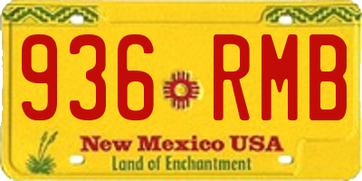 NM license plate 936RMB