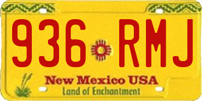 NM license plate 936RMJ