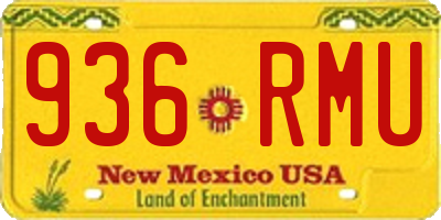 NM license plate 936RMU