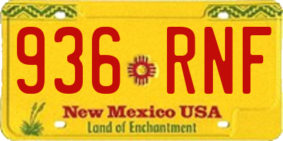NM license plate 936RNF