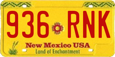 NM license plate 936RNK
