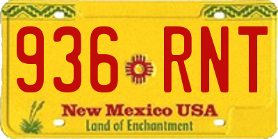 NM license plate 936RNT