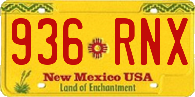 NM license plate 936RNX