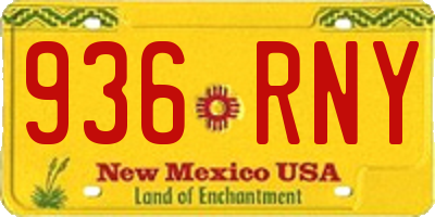 NM license plate 936RNY