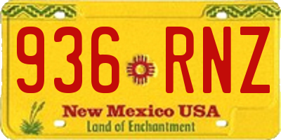 NM license plate 936RNZ