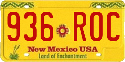 NM license plate 936ROC