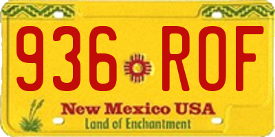 NM license plate 936ROF