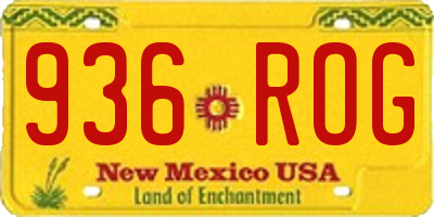 NM license plate 936ROG