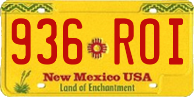 NM license plate 936ROI