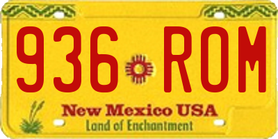 NM license plate 936ROM