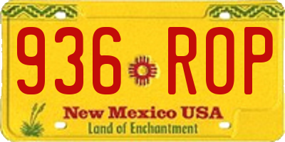 NM license plate 936ROP