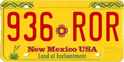 NM license plate 936ROR