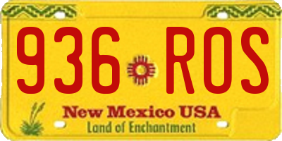 NM license plate 936ROS