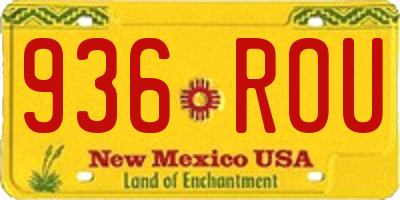NM license plate 936ROU