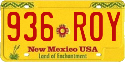 NM license plate 936ROY