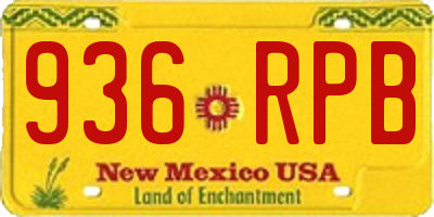 NM license plate 936RPB