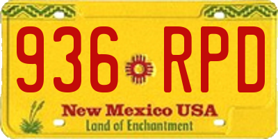 NM license plate 936RPD